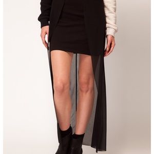 Cheap Monday brand mini skirt with sheer overlay